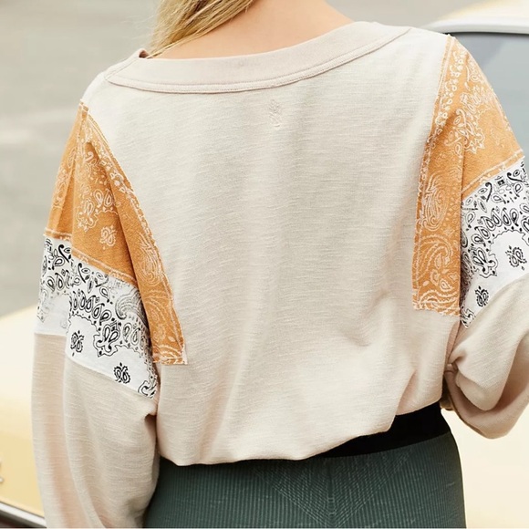 Free people movement pale pink explorer patchwork sweatshirt - Picture 2 of 9